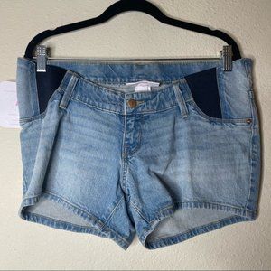 Isabel Side Panel Maternity Jean Midi Shorts